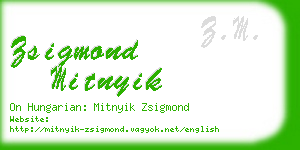 zsigmond mitnyik business card